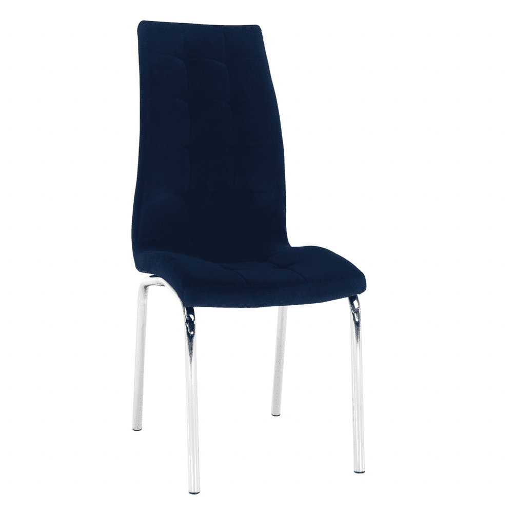 KONDELA Jedálenská stolička, modrá / chróm, GERDA NEW